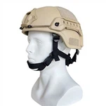 Khaki Aramid Military Mich taktísk skotheldur hjálmur með járnbrautartengjum